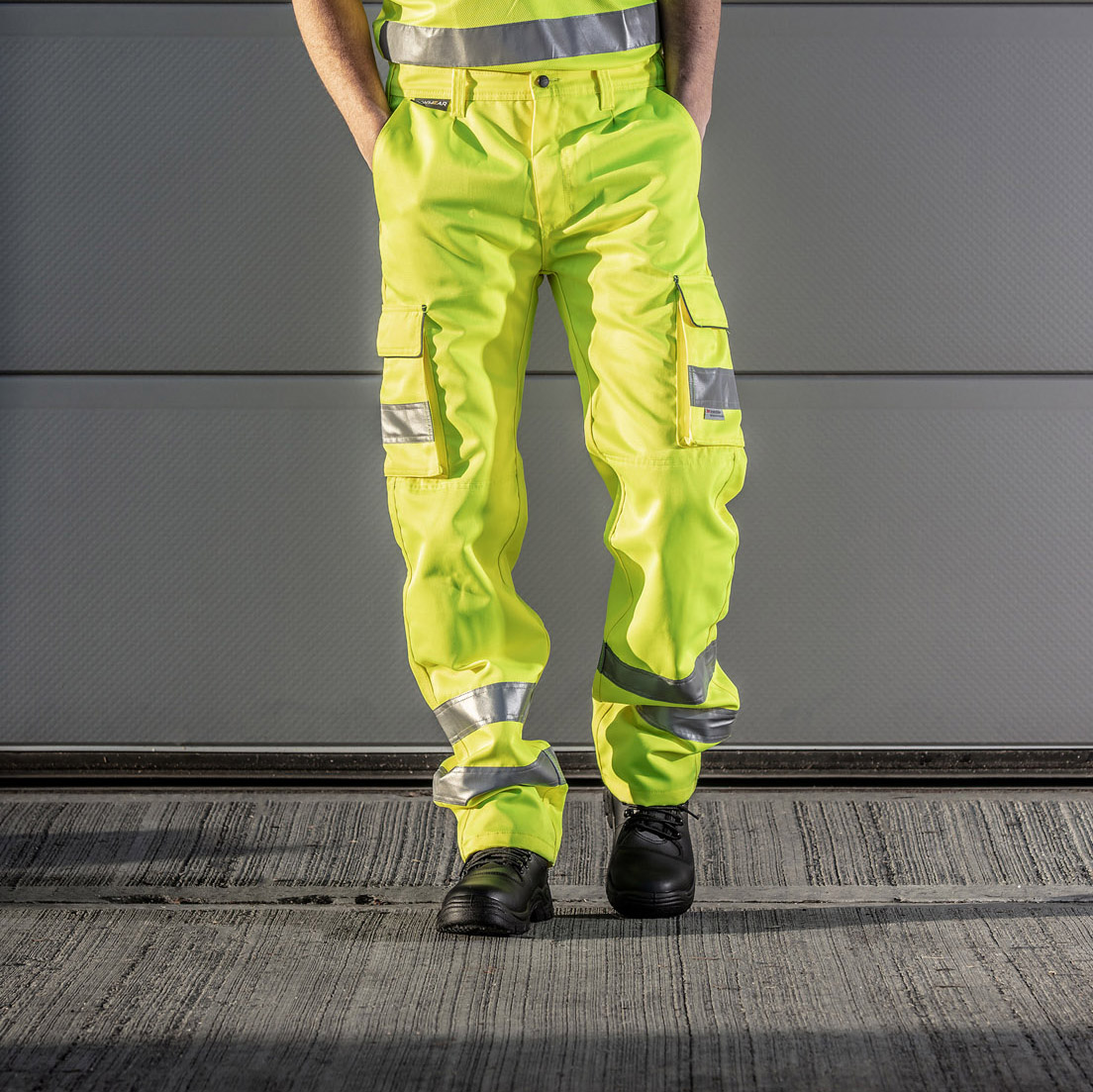 Hi vis Combat Cargo Work Trousers Grey And Orange PPE Reflective & Multi  Pockets | eBay